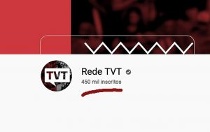 TVT comemora 450 mil inscritos no YouTube