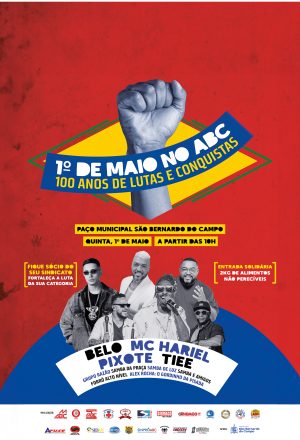 Metalúrgicos do ABC e sindicatos da região retomam celebração do 1º de Maio em grande evento no Paço de São Bernardo
