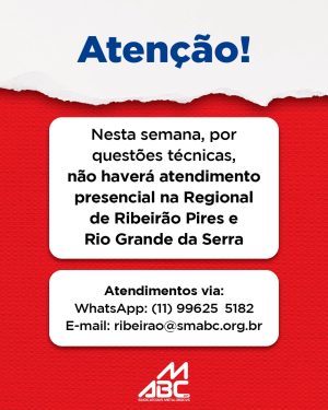 Atendimento remoto na Regional Ribeirão Pires e Rio Grande da Serra até dia 27